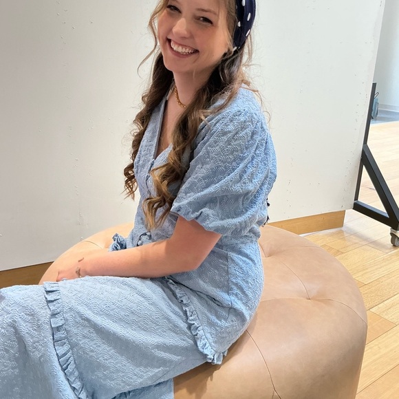 Kate Spade Navy Polka Dot Scarf - Picture 6 of 7